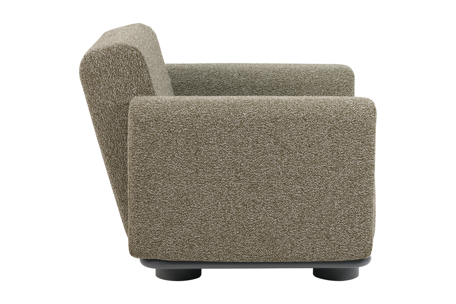 Bolster fauteuil Anthracite/Teddy Verde