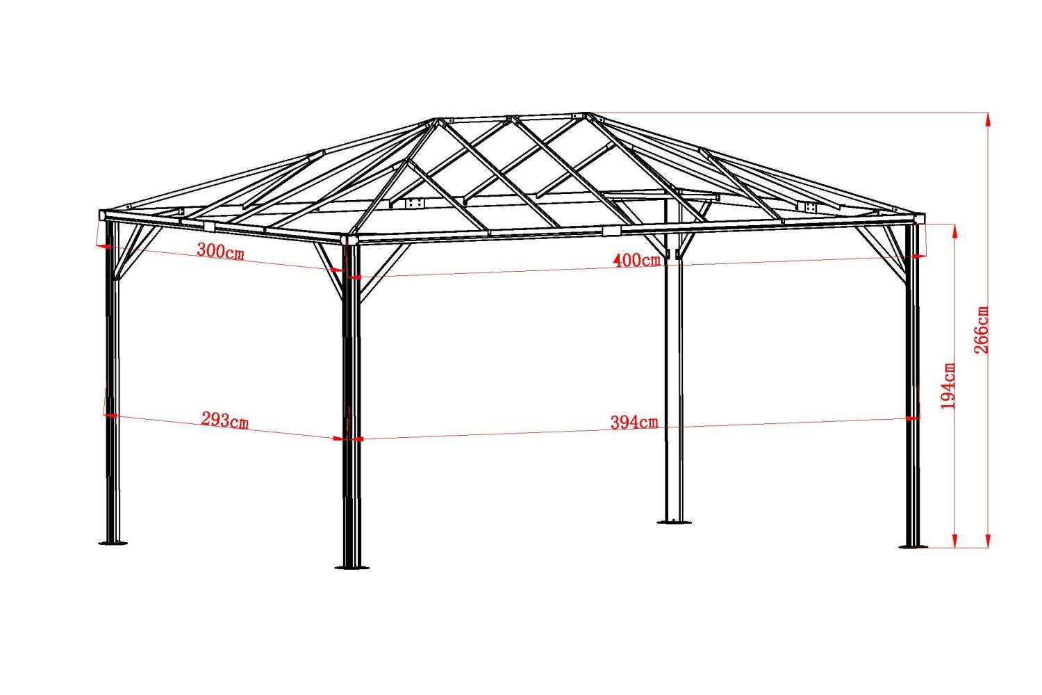 Biella Pavillon de jardin Anthracite/Gris