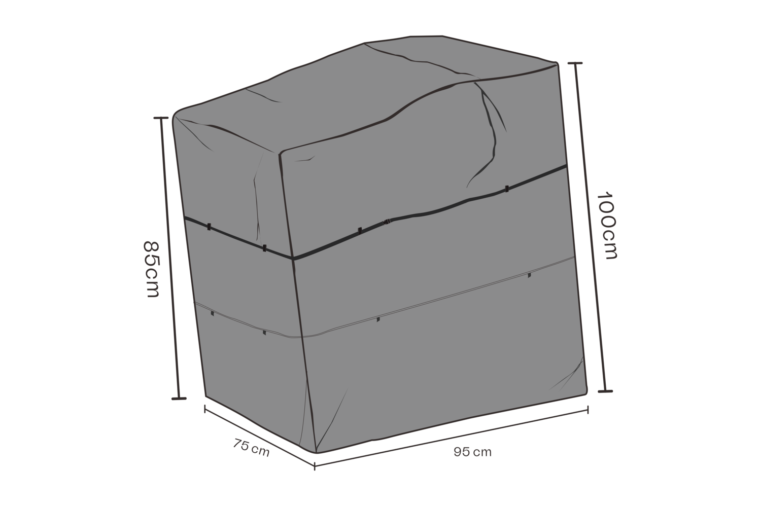 Cover fauteuil avec dossier réglable Black-Waterproof