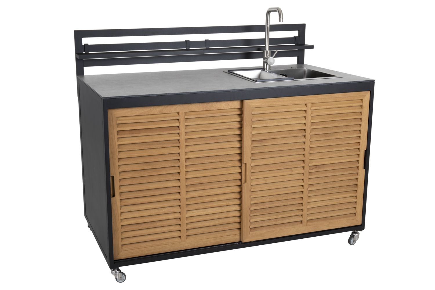 Fornax cuisine extérieure Noir/teck