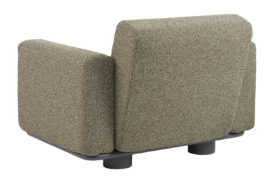 Bolster fauteuil Anthracite/Teddy Verde