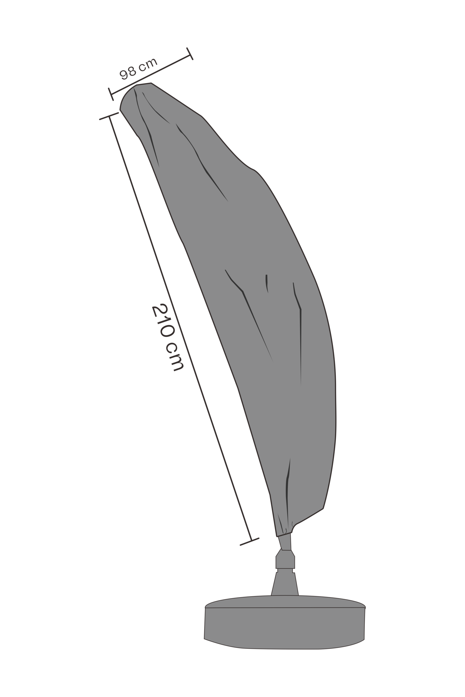 Cover parasol Black-Waterproof