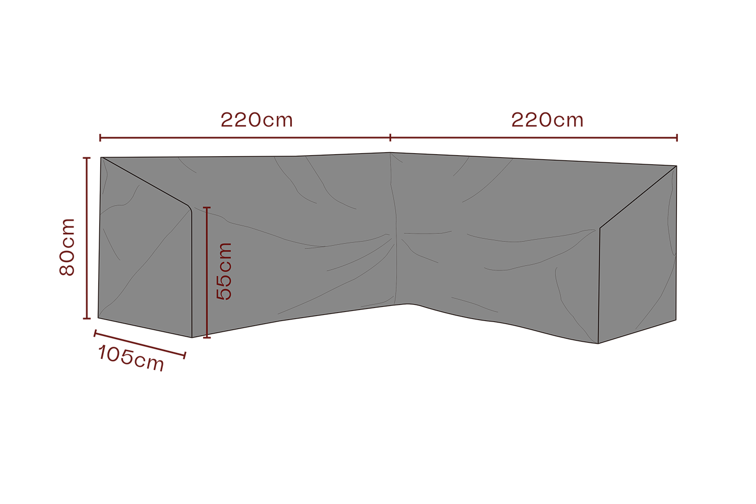 Cover canapé d’angle Black-Breathable