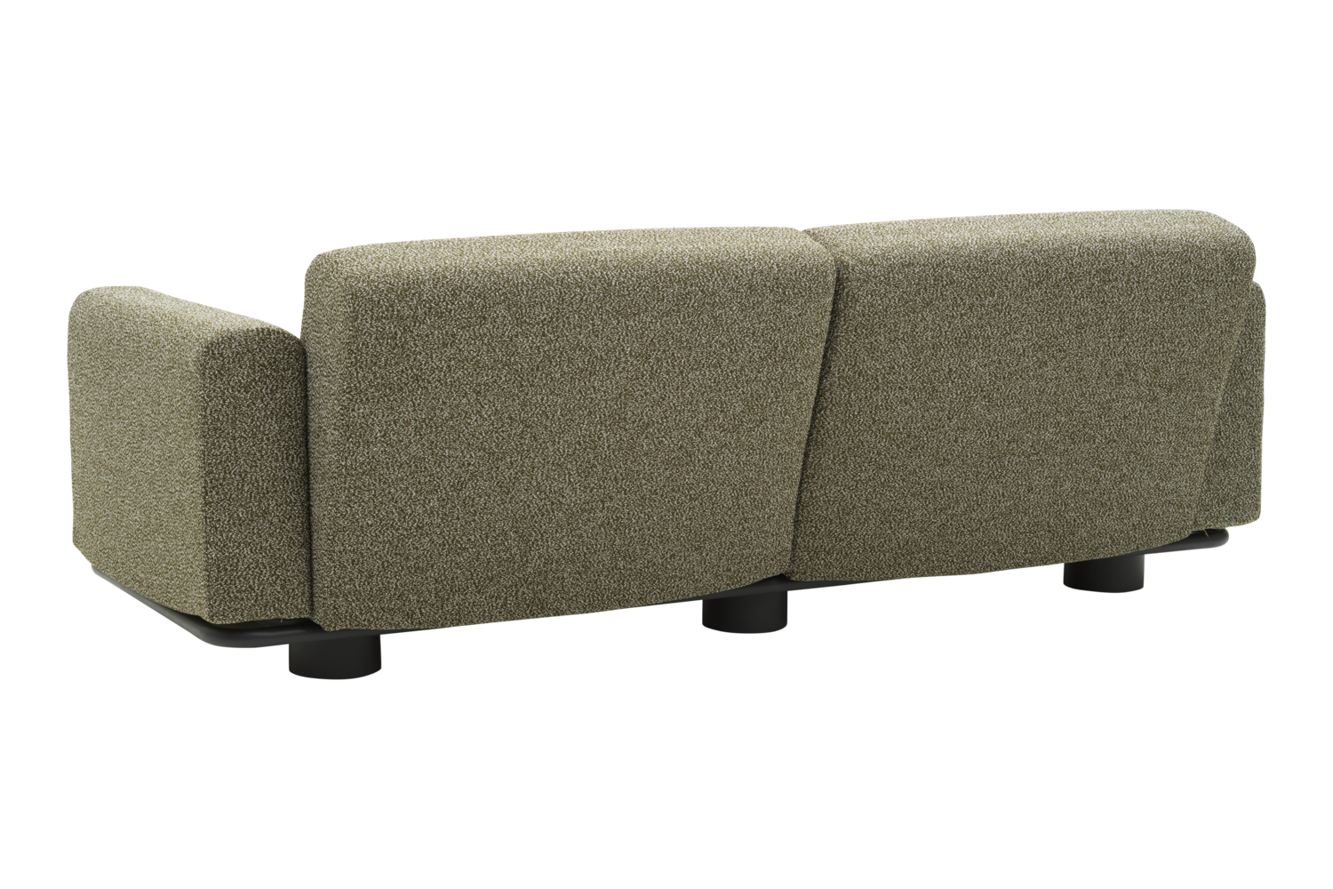 Bolster Canapé 2,5 places Anthracite/Teddy Verde