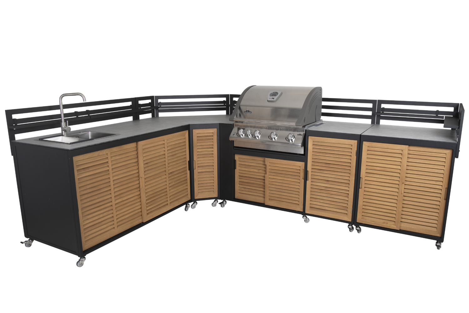 Fornax cuisine extérieure Noir/teck