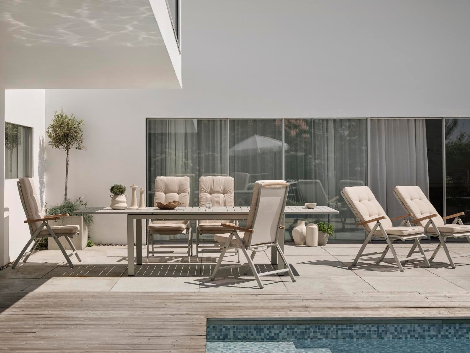 Andy fauteuil avec dossier réglable Light Grey/Off-White