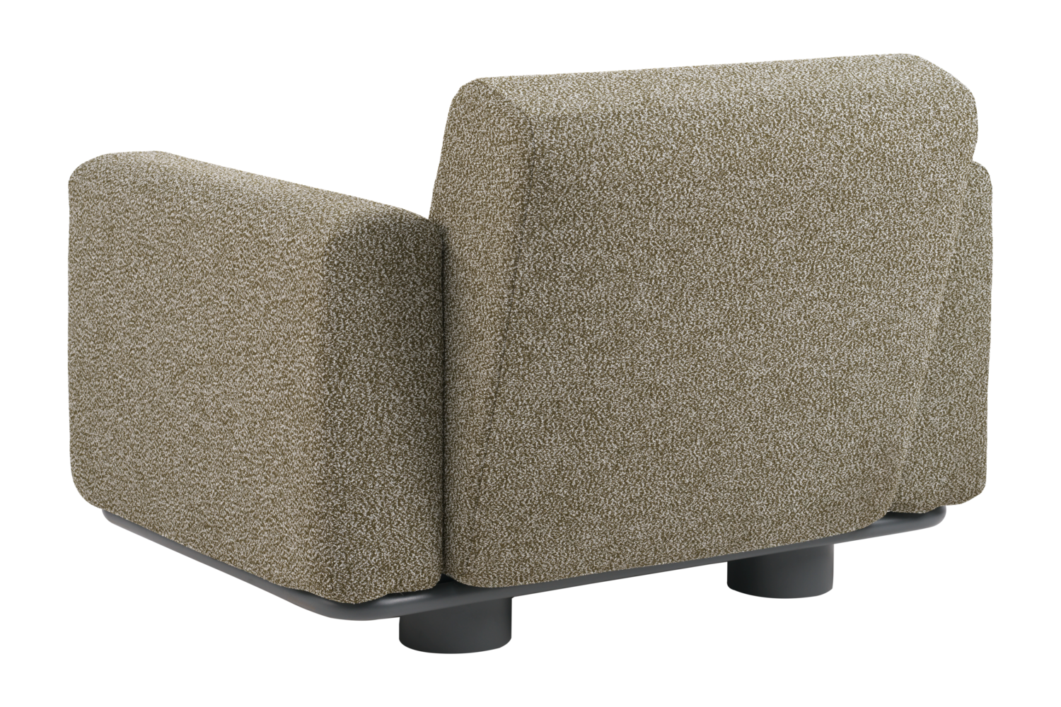 Bolster fauteuil Anthracite/Teddy Verde