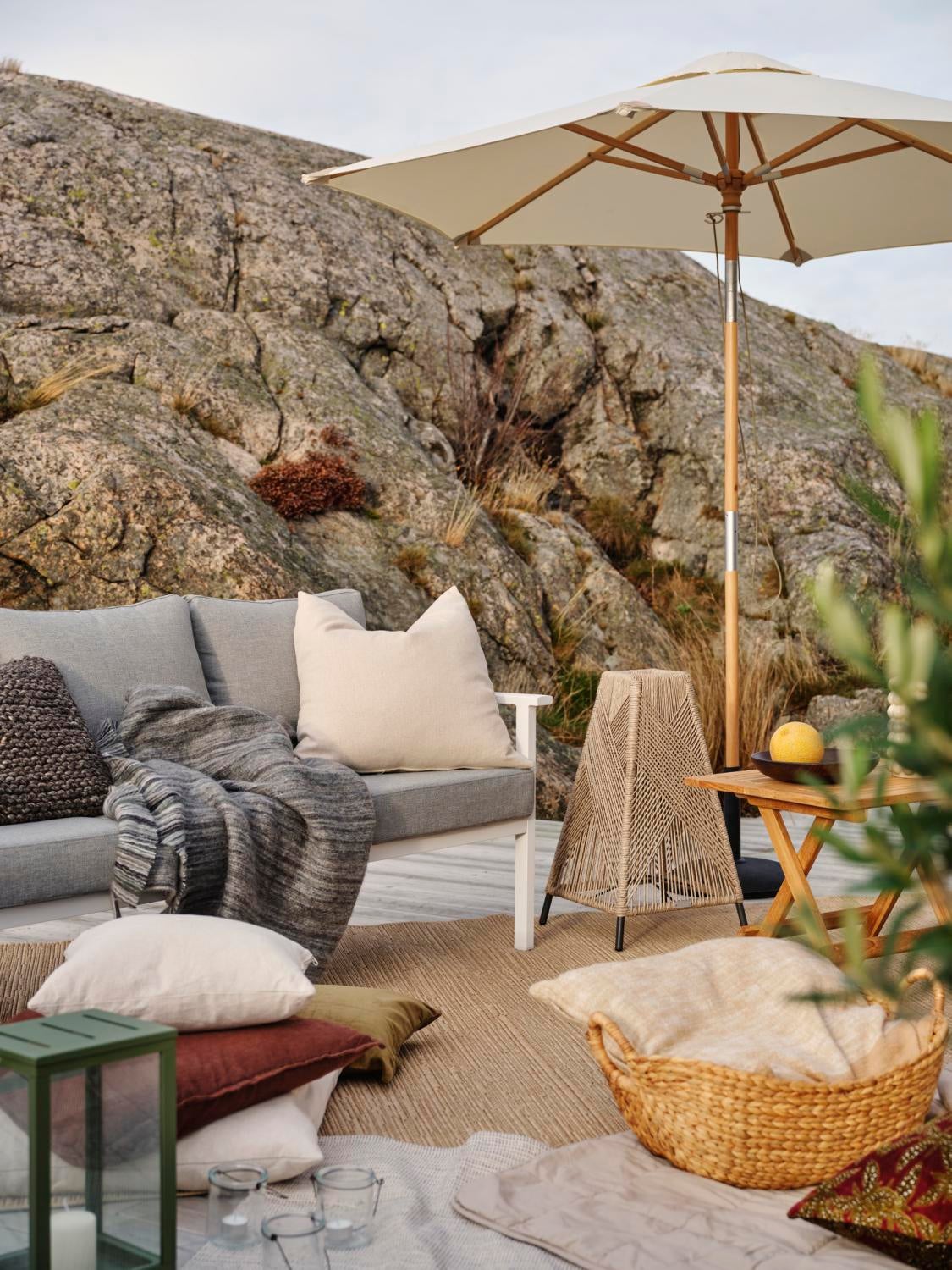 Samvaro High Canapé 3 places Blanc/Pearl grey