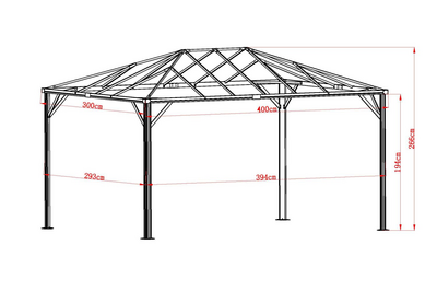 Biella Pavillon de jardin Anthracite/gris