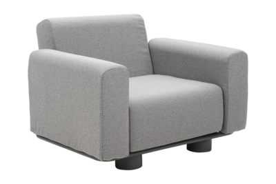 Bolster fauteuil Anthracite/Teddy Grey