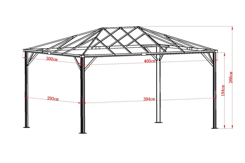 Biella Pavillon de jardin Anthracite/gris