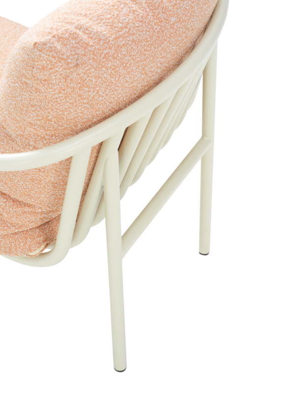 Bendt fauteuil Pearl White/Teddy Orange