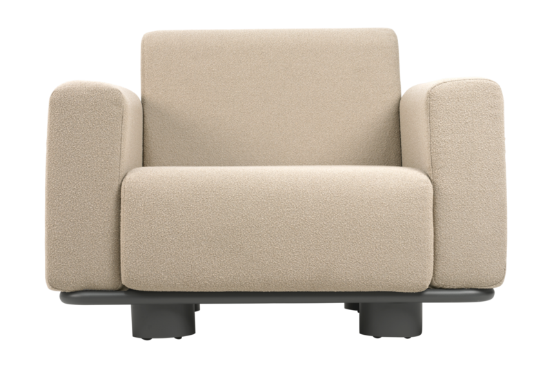 Bolster fauteuil Anthracite/Teddy Beige