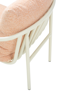 Bendt fauteuil Pearl White/Teddy Orange