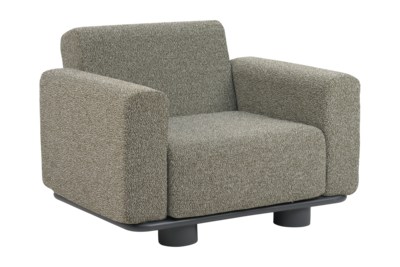 Bolster fauteuil Anthracite/Teddy Verde