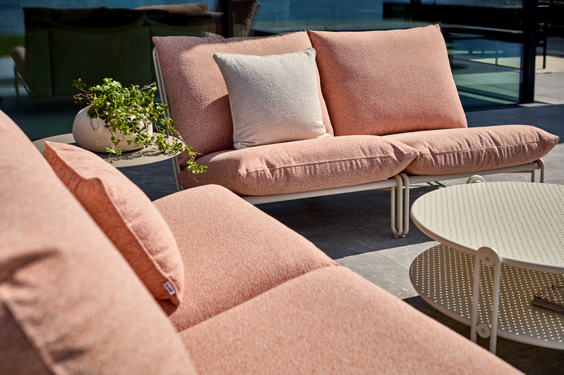 Blixt fauteuil lounge Pearl White/Teddy Orange