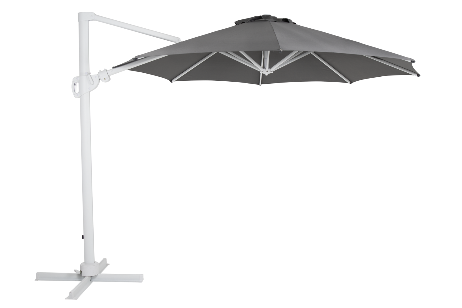Varallo parasol sans pied Blanc/Gris