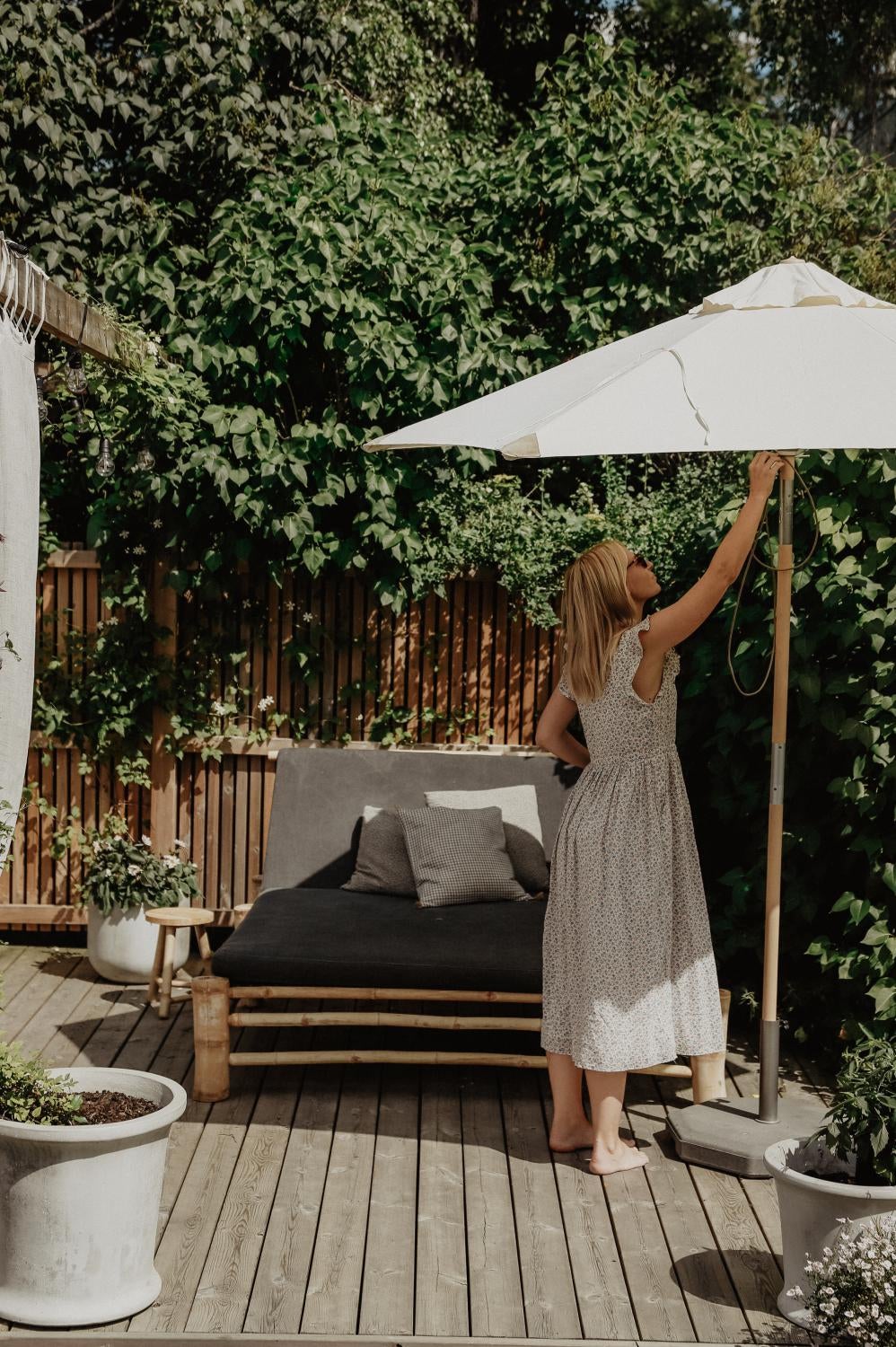 Trieste parasol Couleur naturelle/Blanc cassé