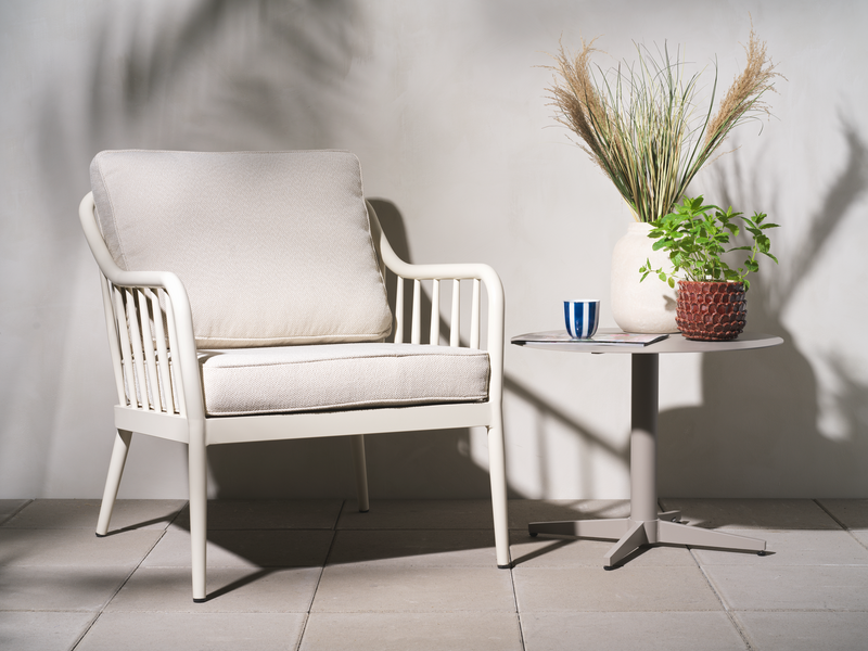 Collier fauteuil Pearl White/Teddy Beige