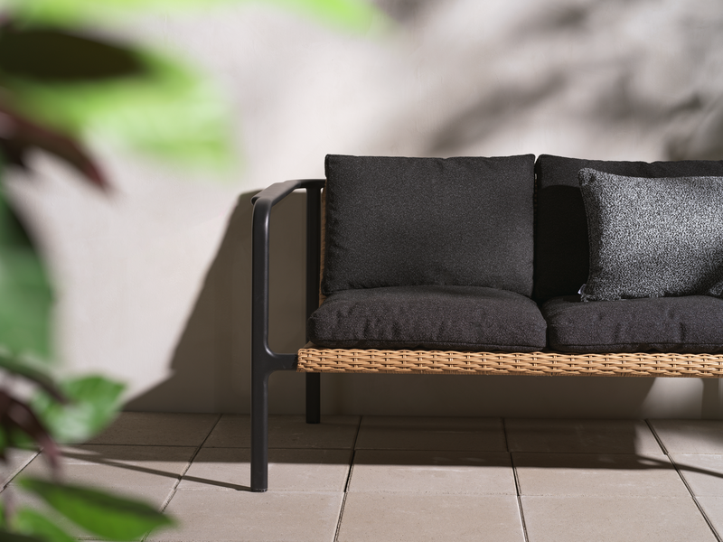 Motty Canapé 2 places Noir/Teddy Black