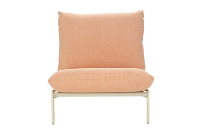 Blixt fauteuil lounge Pearl White/Teddy Orange