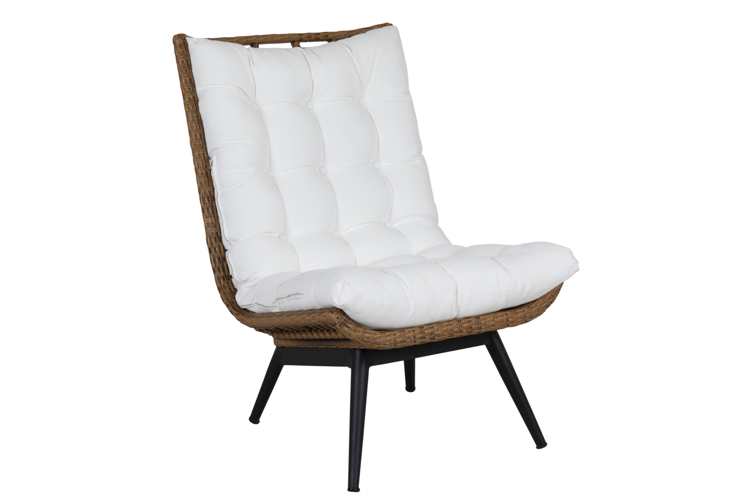 Covelo fauteuil lounge Couleur naturelle/blanc