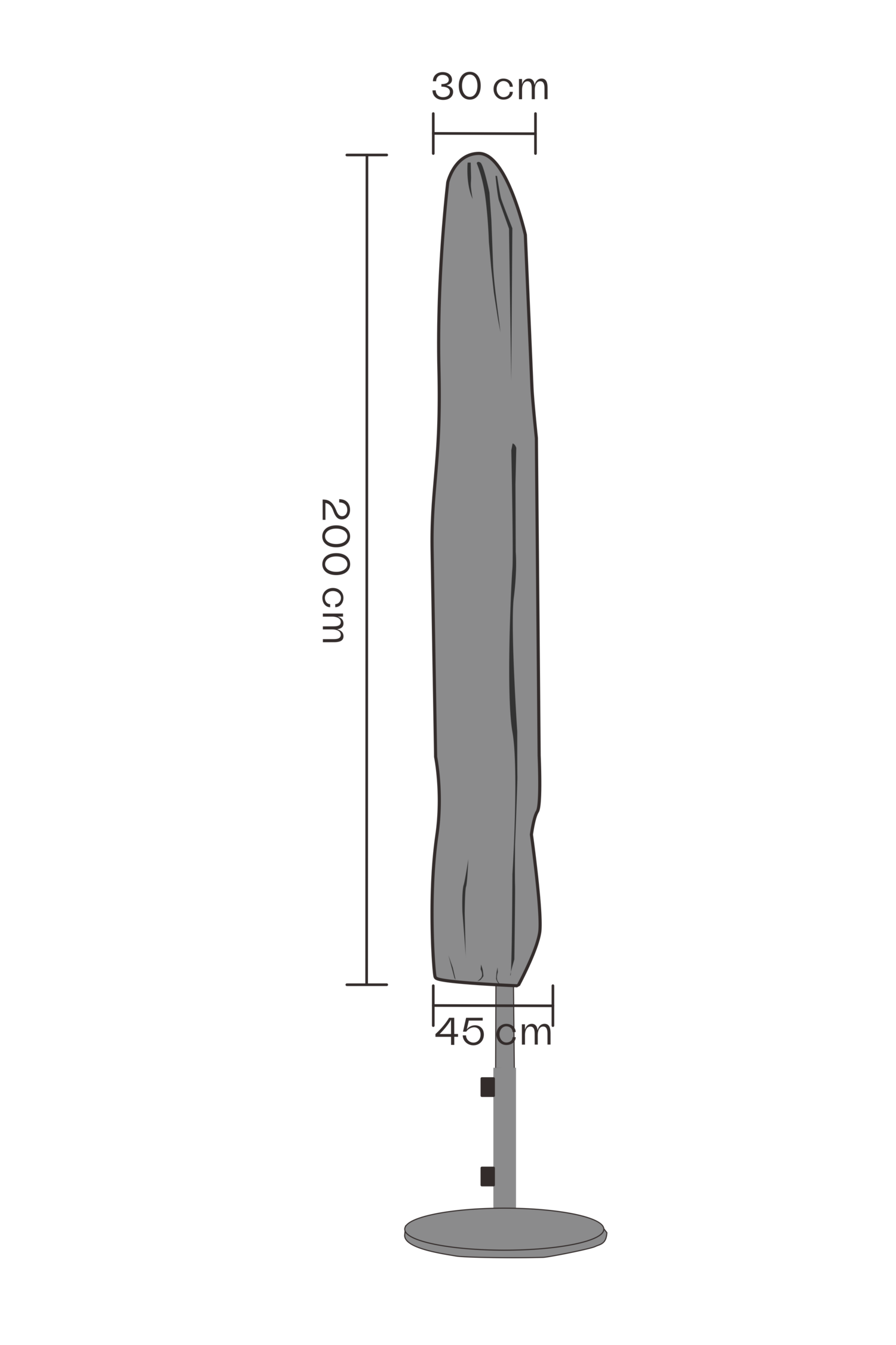 Cover parasol Black-Waterproof