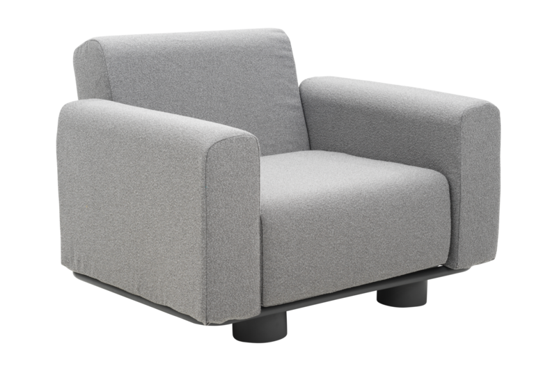 Bolster fauteuil Anthracite/Teddy Grey