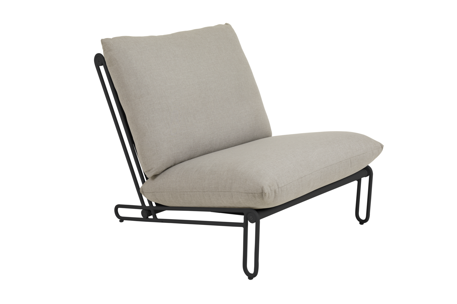 Blixt fauteuil lounge Noir/Cley beige