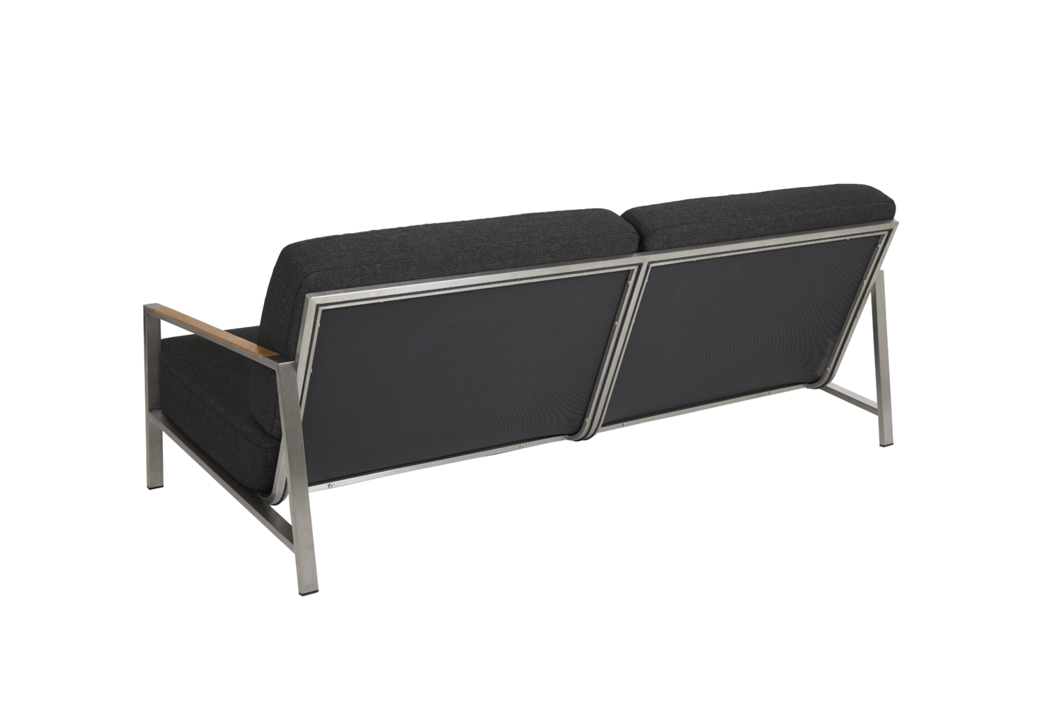 Naos Canapé 2,5 places Acier inoxydable/Presque noir