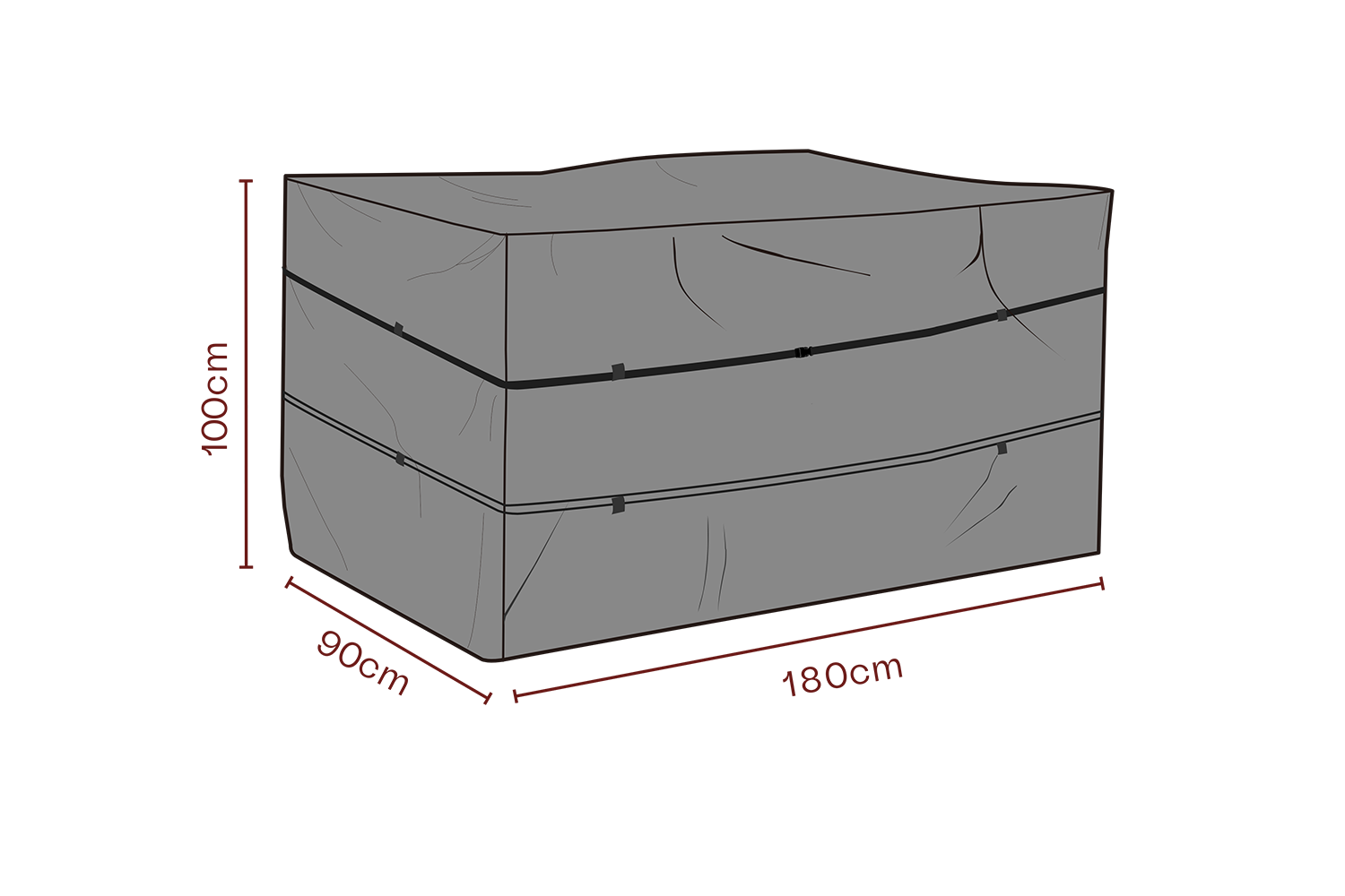 Cover coffre à coussins Black-Waterproof