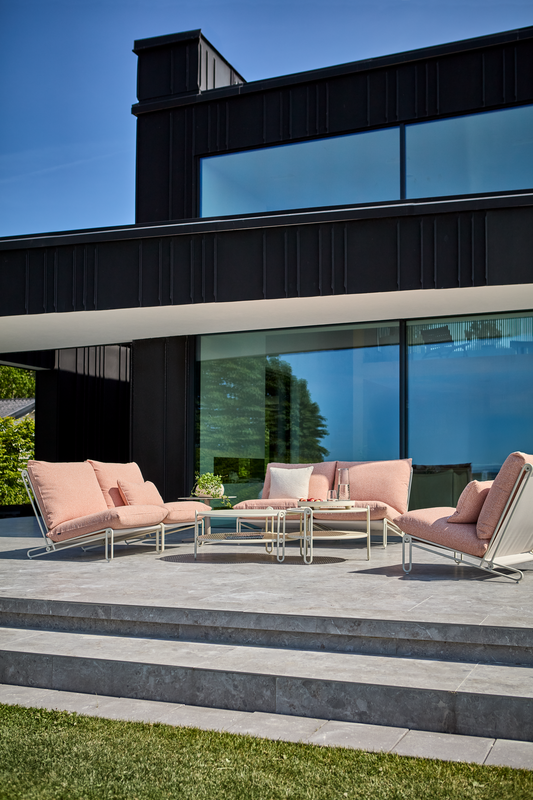 Blixt fauteuil lounge Pearl White/Teddy Orange