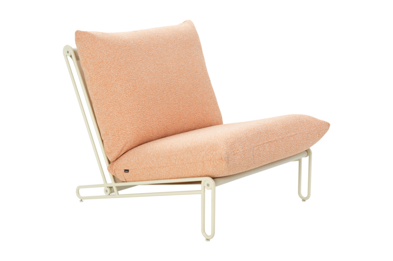 Blixt fauteuil lounge Pearl White/Teddy Orange
