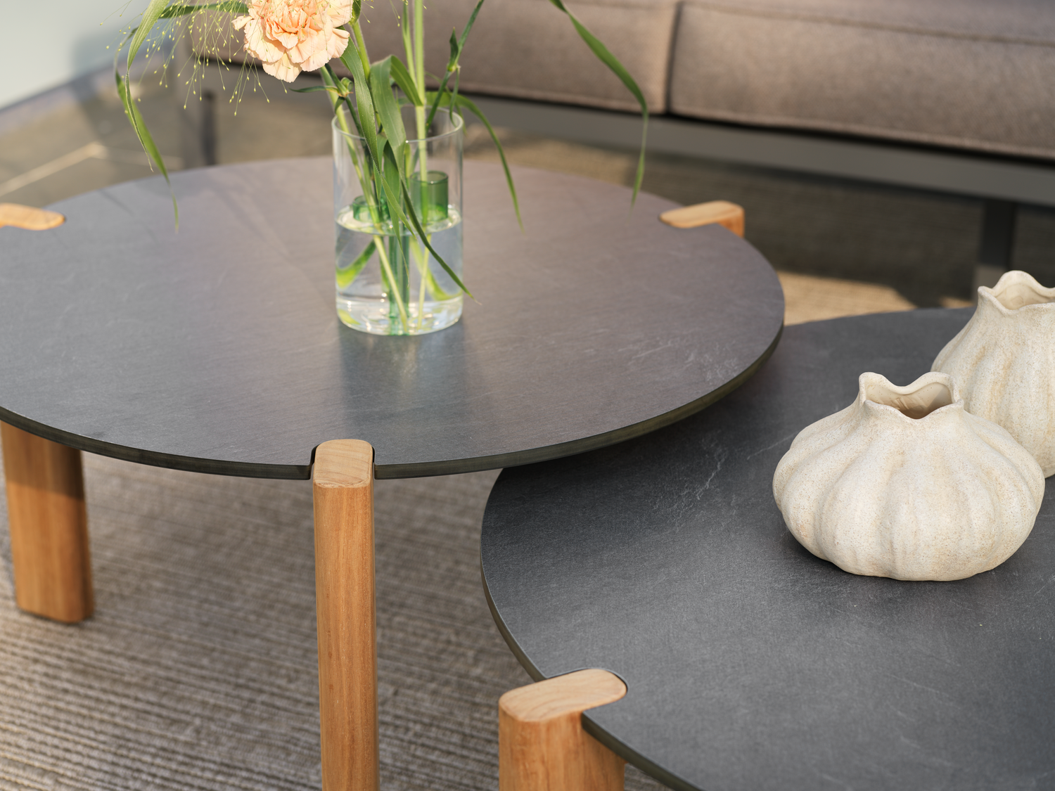 Domino table salon Antracit/Natur