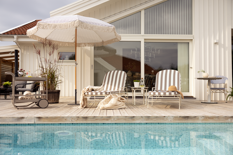 Gatsby parasol Grey Stripe