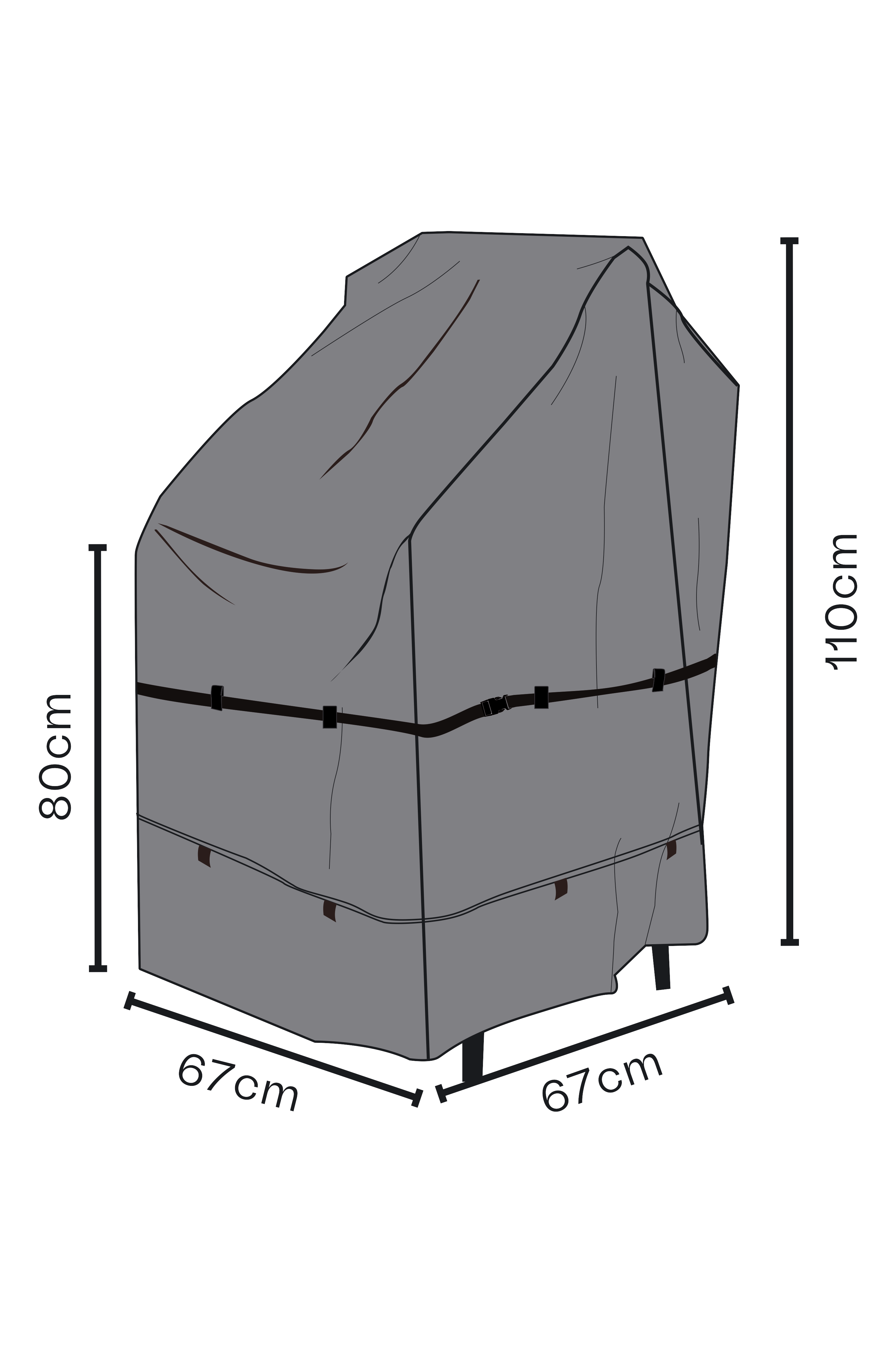 Cover chaise empilable Black-Breathable