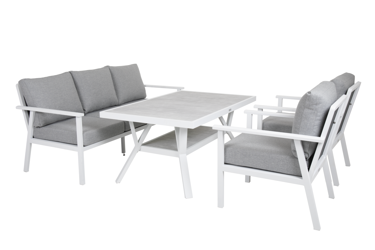 Samvaro High fauteuil Blanc/Pearl grey