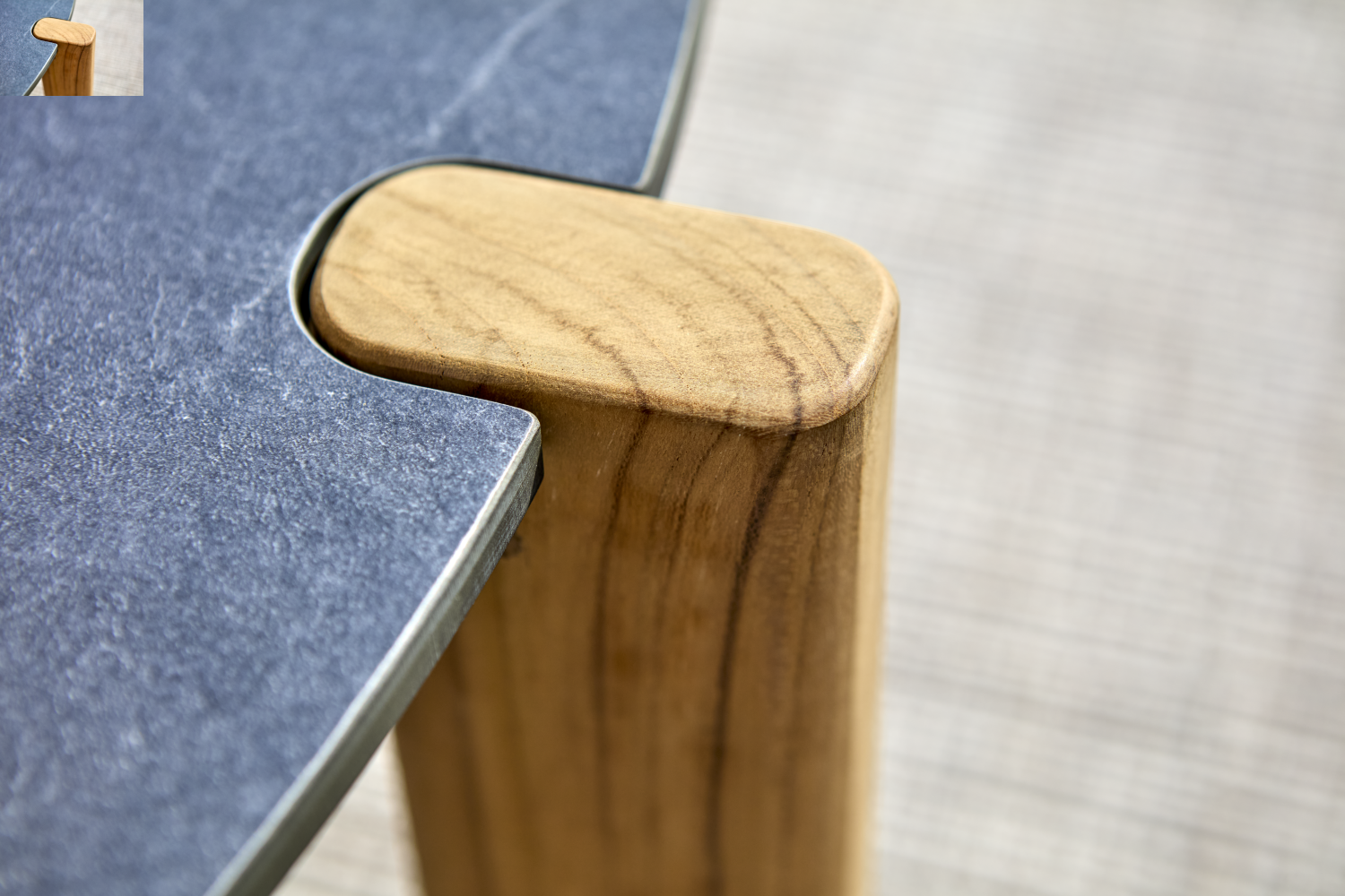 Domino table salon Antracit/Natur