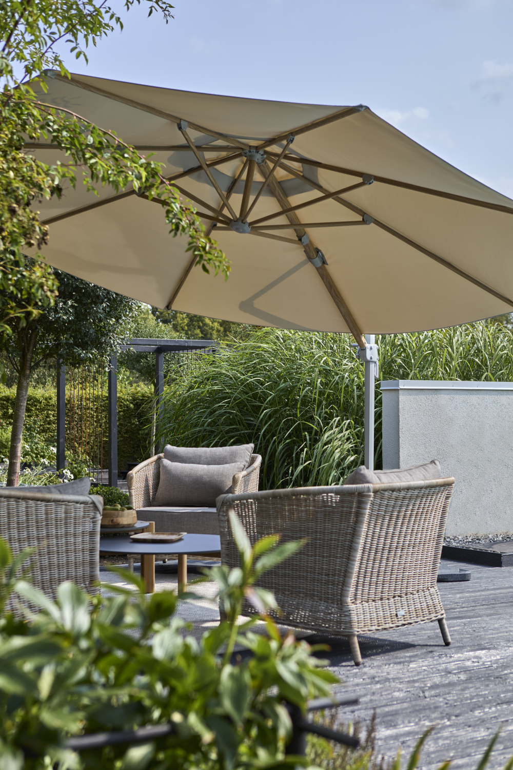 Luzzi parasol sans pied Khaki/Light Grey