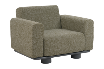 Bolster fauteuil Anthracite/Teddy Verde